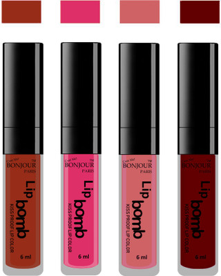 

Bonjour Paris Matte Lipstick(24 ml, Tan-Pink-Nute-Mauve)