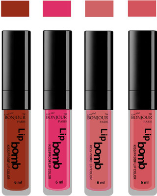 

Bonjour Paris Matte Lipstick(Tan-Pink-Nute-Wild Blush, 24 ml)