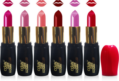 

Color Code new fashion lady matte lipstick cosmetics makeup combo set of 6(magenta l purple l carrat hot red maroon pink)