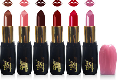 

Color Code new fashion lady matte lipstick cosmetics makeup combo set of 6(pink hot red maroon hot chocolate l carrat brown)
