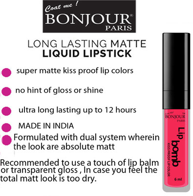 Bonjour Paris Kiss Proof Pur Matte Lip Gloss-05(6 ml, LG-5)