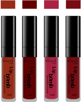 

Bonjour Paris Matte Lipstick(Tan-Mauve-Wine-Brown, 24 ml)