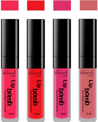 

Bonjour Paris Matte Lipstick(Hot Pink-Red-Pink-Nute, 24 ml)