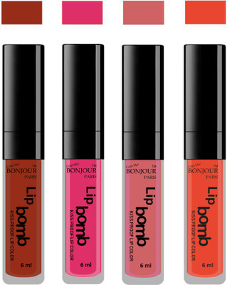 

Bonjour Paris Matte Lipstick(Tan-Pink-Nute-Brick Orange, 24 ml)