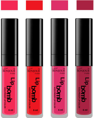 

Bonjour Paris Matte Lipstick(24 ml, Hot Pink-Red-Pink-Wine)