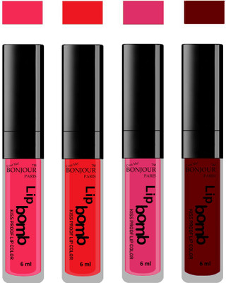 

Bonjour Paris Matte Lipstick(24 ml, Hot Pink-Red-Pink-Mauve)