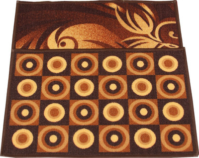 KUBER INDUSTRIES Cotton Door Mat(Brown, Free, Pack of 2)