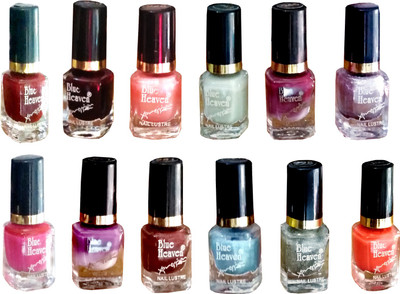 Blue Heaven Set of 12 Xpression nail polish (4.5 ml*12) 54 ml red(Pack of 12)