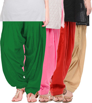 

NGT Cotton Solid Patiala, Green;beige;pink and red