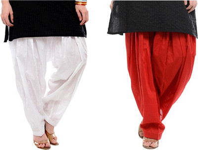 

NGT Cotton Solid Patiala, White and red