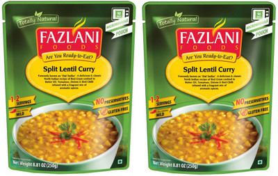 

Fazlani Foods Ready To Eat Pack of 2 Dal Tadka (Spiced Yellow Lentils) Curry 250 g