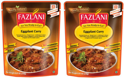 

Fazlani Foods Ready To Eat Pack of 2 Brinjal Curry (Eggplant) 250 g