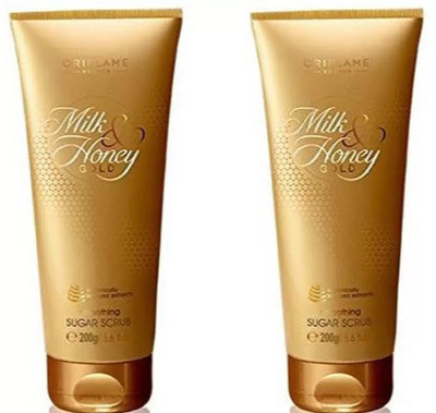 

Oriflame Sweden Milk & Honey Gold Smoothing Sugar Scrub Pack OF 2 Scrub(400 g)