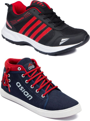 

Asian Casual shoes,Sports Shoes,Phylon Shoes,Walking shoes,Loafers,Sneakers,Traning shoes,Gym shoes, Running Shoes For Men(Black, Multicolor