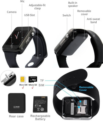 

MUSTTALK Bluetooth Smart Watch A1 - Touch Screen Smart Wrist Watch Smartwatch Phone with SIM Card Slot Camera Pedometer Sport Tracker for IOS iPhone Android Samsung LG MI Smartphones for Men Women Child Black Smartwatch(Multicolor Strap Free Size)
