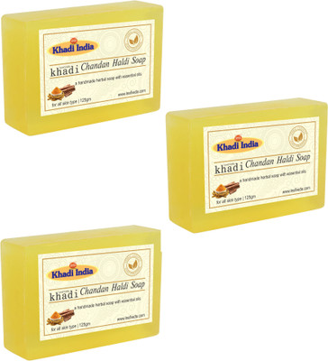 

Leafveda Khadi Chandan Haldi Soap pack of 3(375 g, Pack of 3)