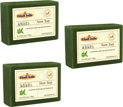 Leafveda Khadi Neem Soap pack of 3(375 g, Pack of 3)
