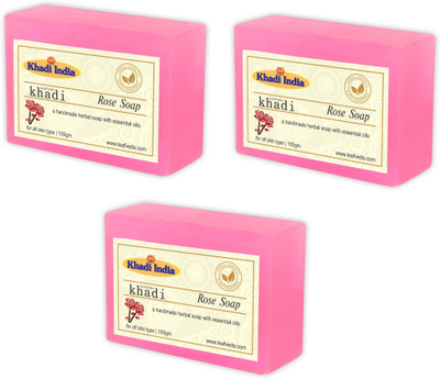 

Leafveda Khadi Rose Soap pack of 3(300 g, Pack of 3)