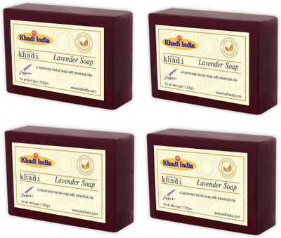 

Leafveda Khadi Lavender Soap pack of 4(400 g, Pack of 4)