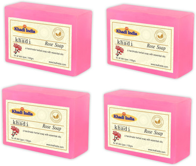 

Leafveda Khadi Rose Soap pack of 4(400 g, Pack of 4)