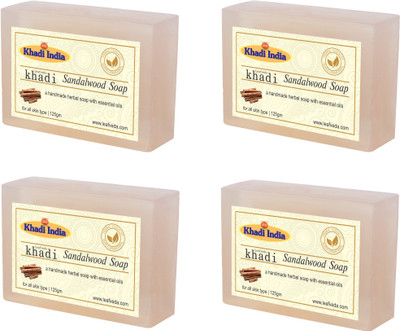 

Leafveda Khadi Sandalwood Soap pack of 4(500 g, Pack of 4)
