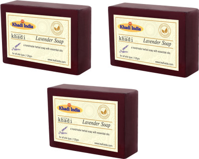 

Leafveda Khadi Lavender Soap pack of 3(375 g, Pack of 3)