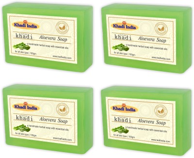 

Leafveda Khadi Aloe Vera Soap pack of 4(400 g, Pack of 4)