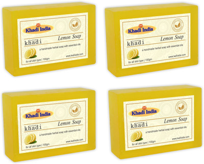 

Leafveda Khadi Lemon Soap pack of 4(400 g, Pack of 4)