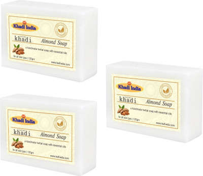 

Leafveda Khadi Veda Almond Soap pack of 3(375 g, Pack of 3)