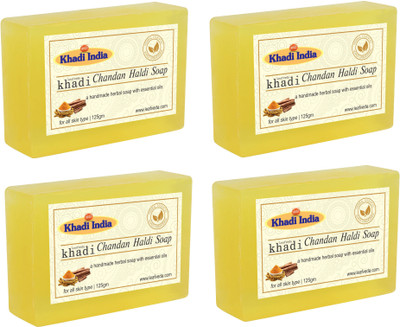 

Leafveda Khadi Chandan Haldi Soap pack of 4(500 g, Pack of 4)
