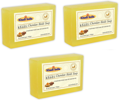 

Leafveda Khadi Chandan Haldi Soap pack of 3(300 g, Pack of 3)