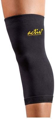 

Activ+ Copper infused compression Knee cap/Knee support for pain relief from Running, Badminton, Cycling, Gym, Arthritis, Tendonitis Knee Support (M, Black)