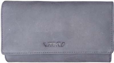 

ABYS Women Casual Grey Genuine Leather Wallet(17 Card Slots), Blue