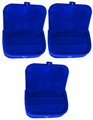 

Shivanshshine Set of 3 velvet Earring folder Ring box jewelery case ring storage ear ring travelling folder Vanity Box Vanity Box(Multicolor)