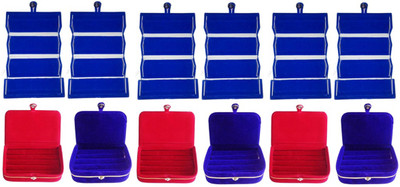 

Sarohi Combo of 12 velvet Vanity case Ring and Earring storage travelling Folder Box Vanity Box(Multicolor)