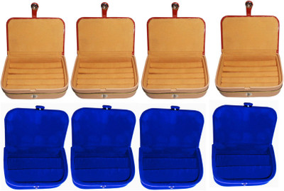 

Sarohi Combo of 8 velvet Vanity case Ring and Earring storage travelling Folder Box Vanity Box(Multicolor)