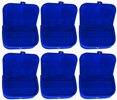 

Shivanshshine Set of 6 velvet Earring folder Ring box jewelery case ring storage ear ring travelling folder Vanity Box Vanity Box(Blue)