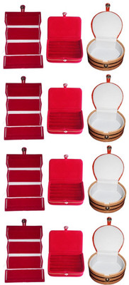 

Shivanshshine Combo 4 pc red earring folder 4 red ear ring box and 4 pc bangle box jewelry vanity case Vanity Box Vanity Box(Multicolor)