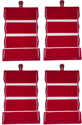 

Afrose Set of 4 velvet Ear ring Folder Vanity case ring storage travelling Box Vanity Box(Maroon)