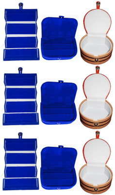 

Sarohi Combo of 12 velvet Vanity case Ring and Earring storage travelling Folder Box Vanity Box(Multicolor)