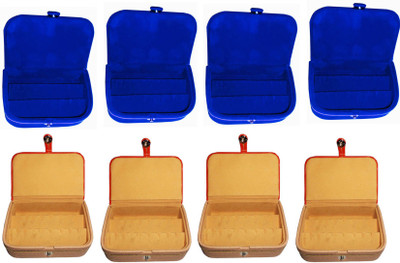 

Shivanshshine Combo 4 pc earring box and 4 pc blue ear ring folder vanity case Vanity Box Vanity Box(Multicolor)