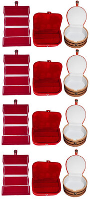 

Shivanshshine Combo 4 pc red earring folder 4 red ear ring box and 4 pc bangle box jewelry vanity case Vanity Box Vanity Box(Multicolor)