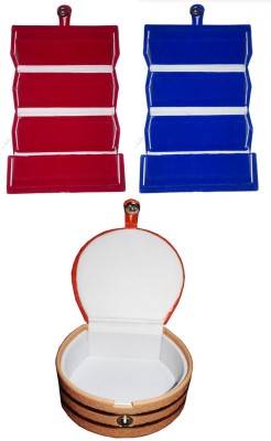 

Shivanshshine Combo 1 pc blue earring folder 1 red ear ring box 1 pc bangle box Vanity Box Vanity Box(Multicolor)