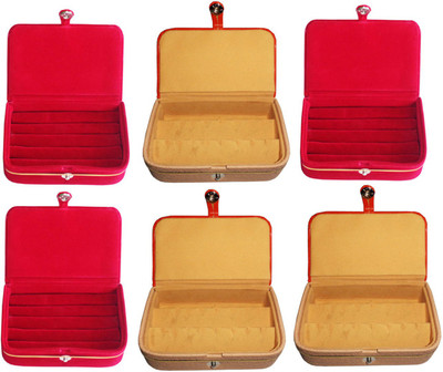 

Shivanshshine Combo of 3 pcs earEar ring folder and 3 pcs Ear ring jewelry box Vanity Box Vanity Box(Multicolor)
