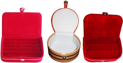 

Shivanshshine Combo 1 pc red ring box 1 pc red ear ring box and 1 pc bangle box Vanity Box Vanity Box(Multicolor)