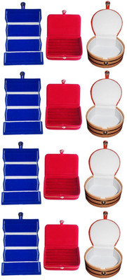 

Sarohi Combo of 12 velvet Vanity case Ring and Earring storage travelling Folder Box Vanity Box(Multicolor)