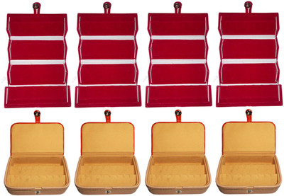 

Afrose Combo of 8 velvet Vanity case Ring and Earring storage travelling Folder Box Vanity Box(Multicolor)