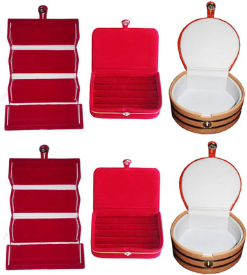 

Shivanshshine Combo 2 pc red earring folder 2 red ear ring box and 2 pc bangle box jewelry vanity case Vanity Box Vanity Box(Multicolor)