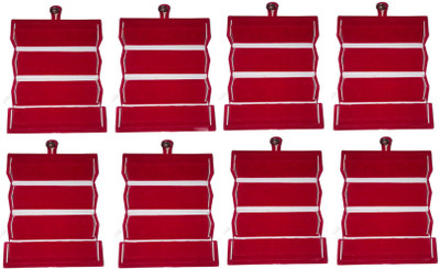 

Shivanshshine Set of 8 velvet Earring folder Ring box jewelery case ring storage ear ring travelling folder Vanity Box Vanity Box(Red)