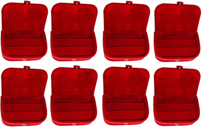 

Afrose Set of 8 velvet Vanity case Ear ring storage travelling folder Box Vanity Box(Maroon)